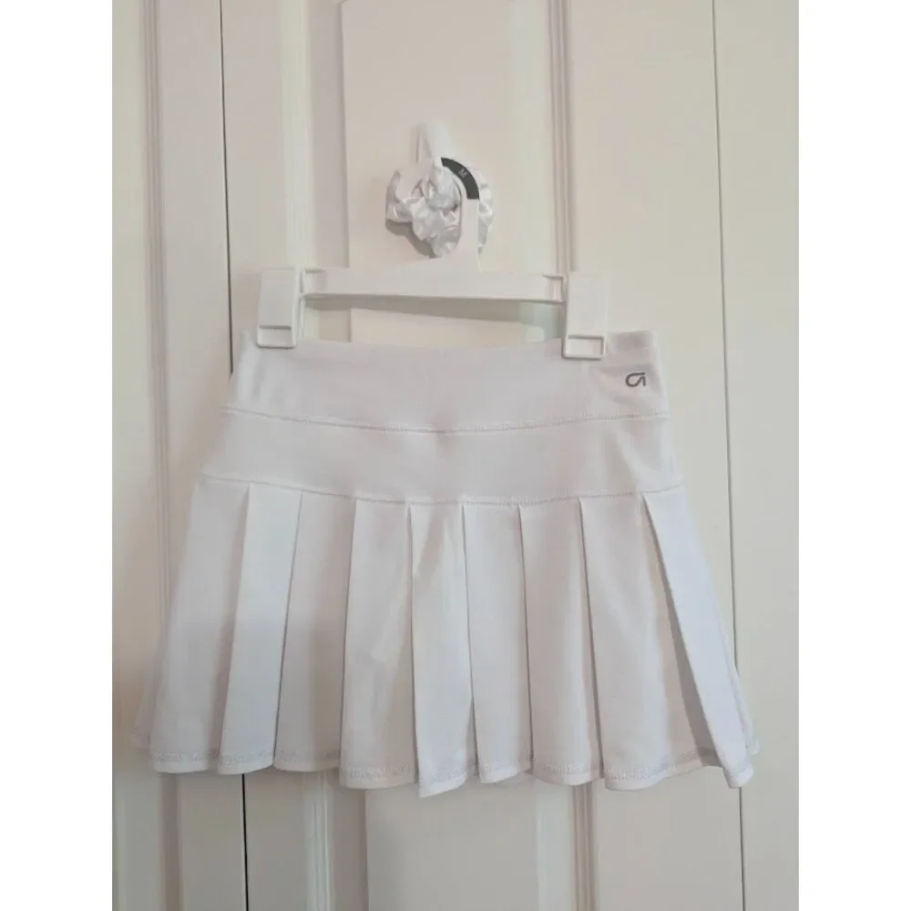 Gap Fit GapFit pique stretch pleated white skort Girls Medium 8/9  tennis cheer